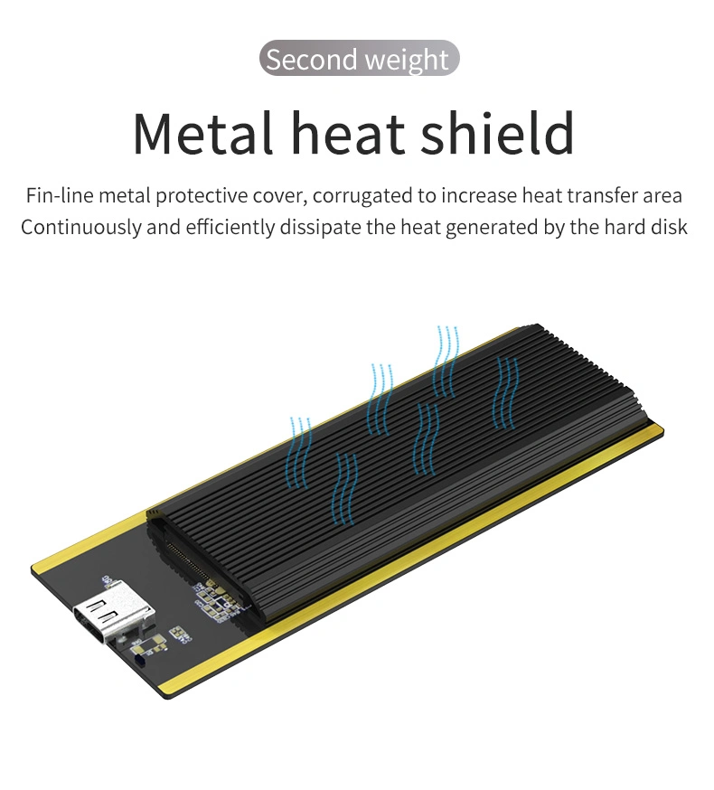 USB 3.1 High Speed Aluminum Slim M. 2 SATA SSD Case Portable Ngff Enclosure