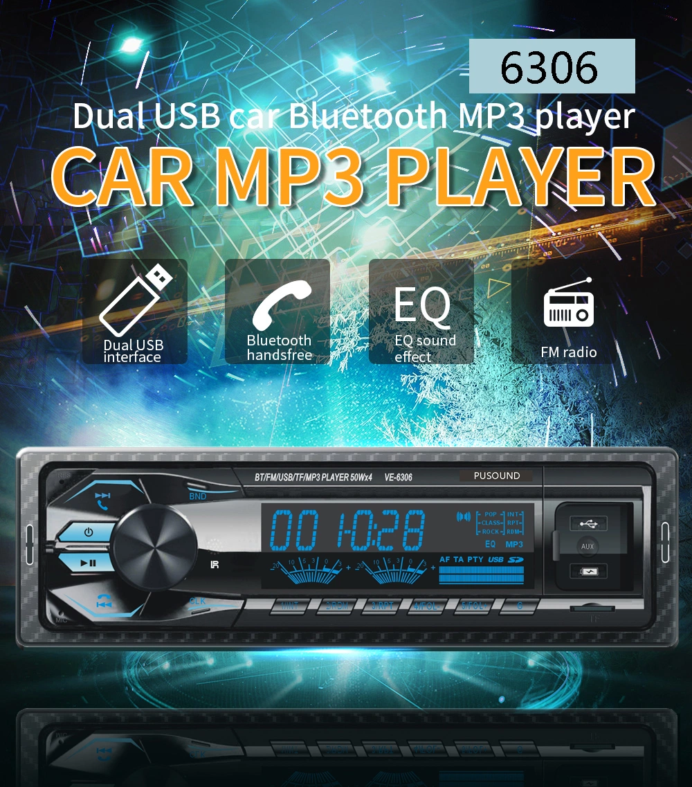 1DIN Car Stereo Audio Bluetooth FM Radio MP3 Player with USB SD Aux